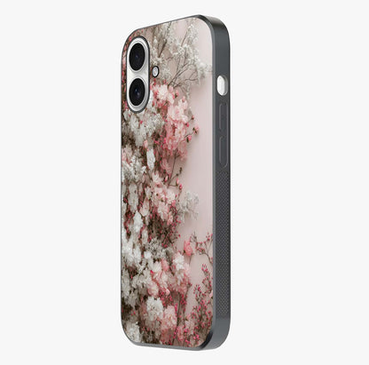 Blush Blossom Cloud Glass Case photographed in natural light showing reflective finish and design depth.