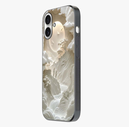 Celestial Origami Glass Case photographed in natural light showing reflective finish and design depth.