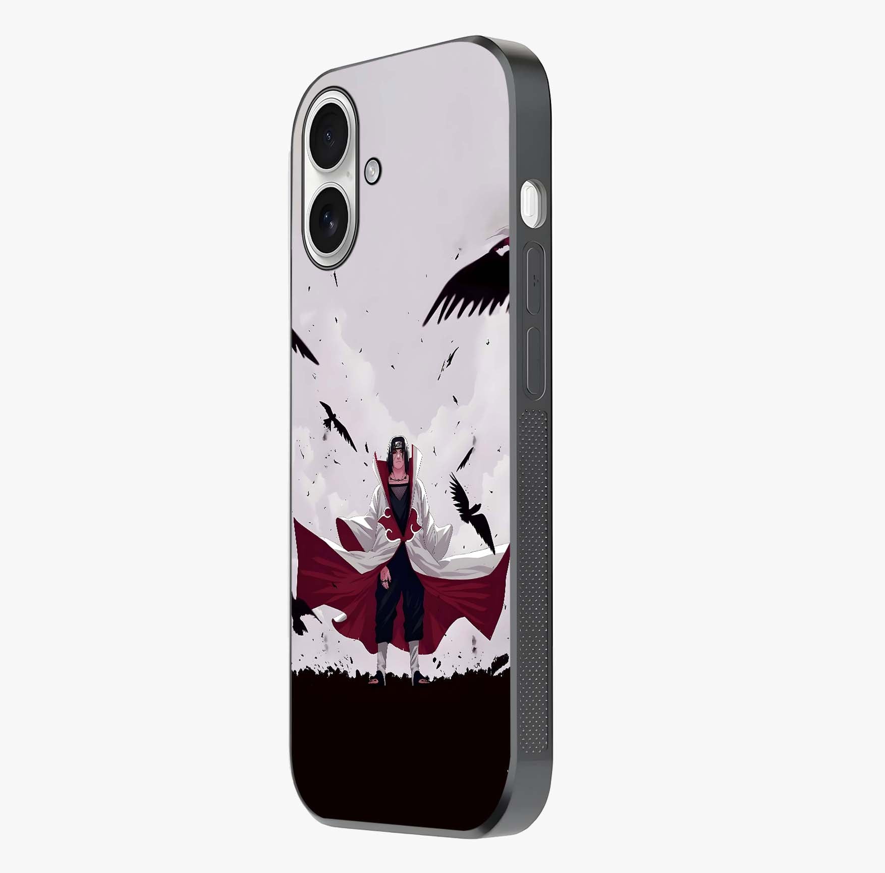 Crimson Crow Ascension Glass Case photographed in natural light showing reflective finish and design depth.