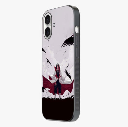 Crimson Crow Ascension Glass Case photographed in natural light showing reflective finish and design depth.