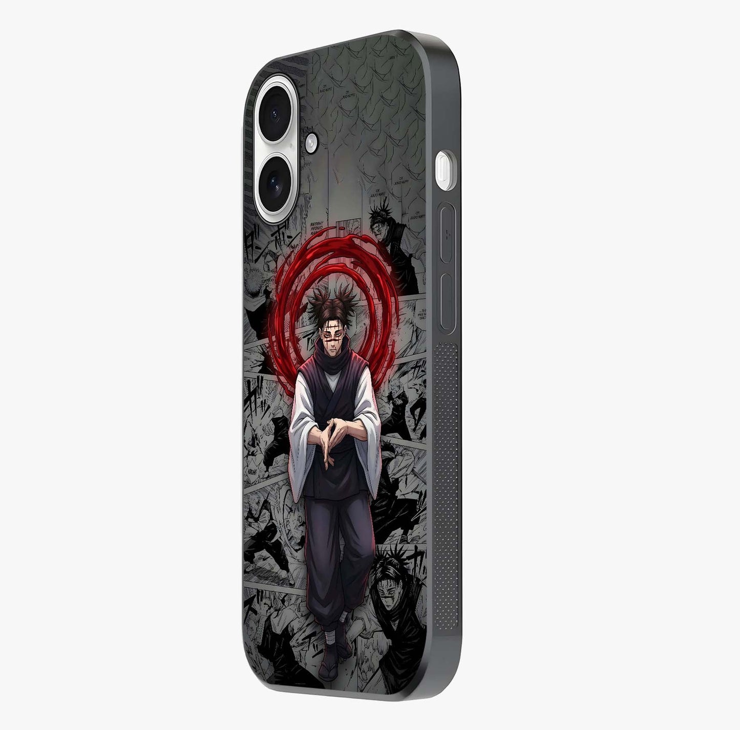 Cursed Ritual Ascension Glass Case photographed in natural light showing reflective finish and design depth.