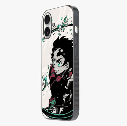 Demon Slayer Glass Case photographed in natural light showing reflective finish and design depth.