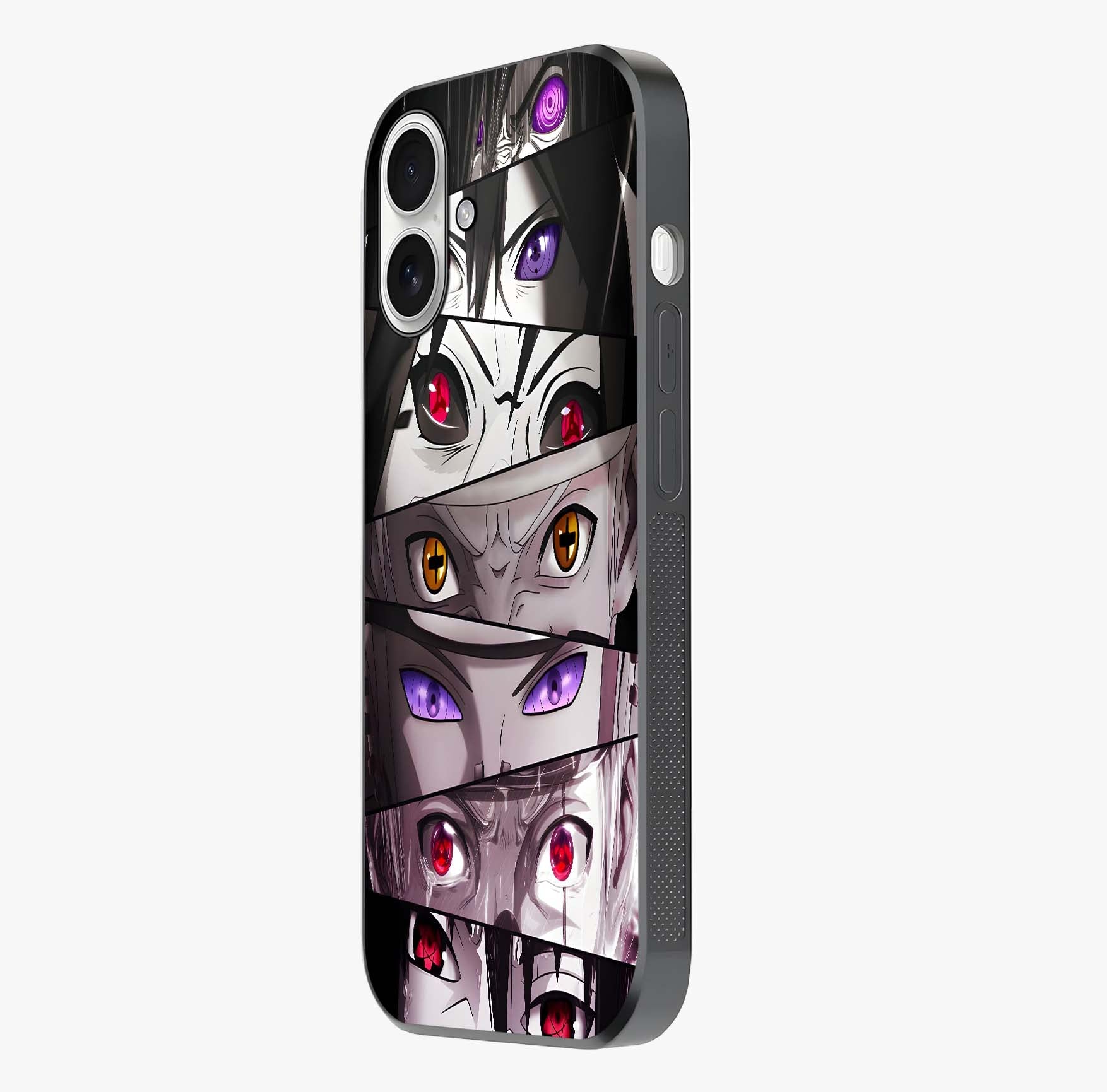 Eyes Of Destiny Glass Case photographed in natural light showing reflective finish and design depth.