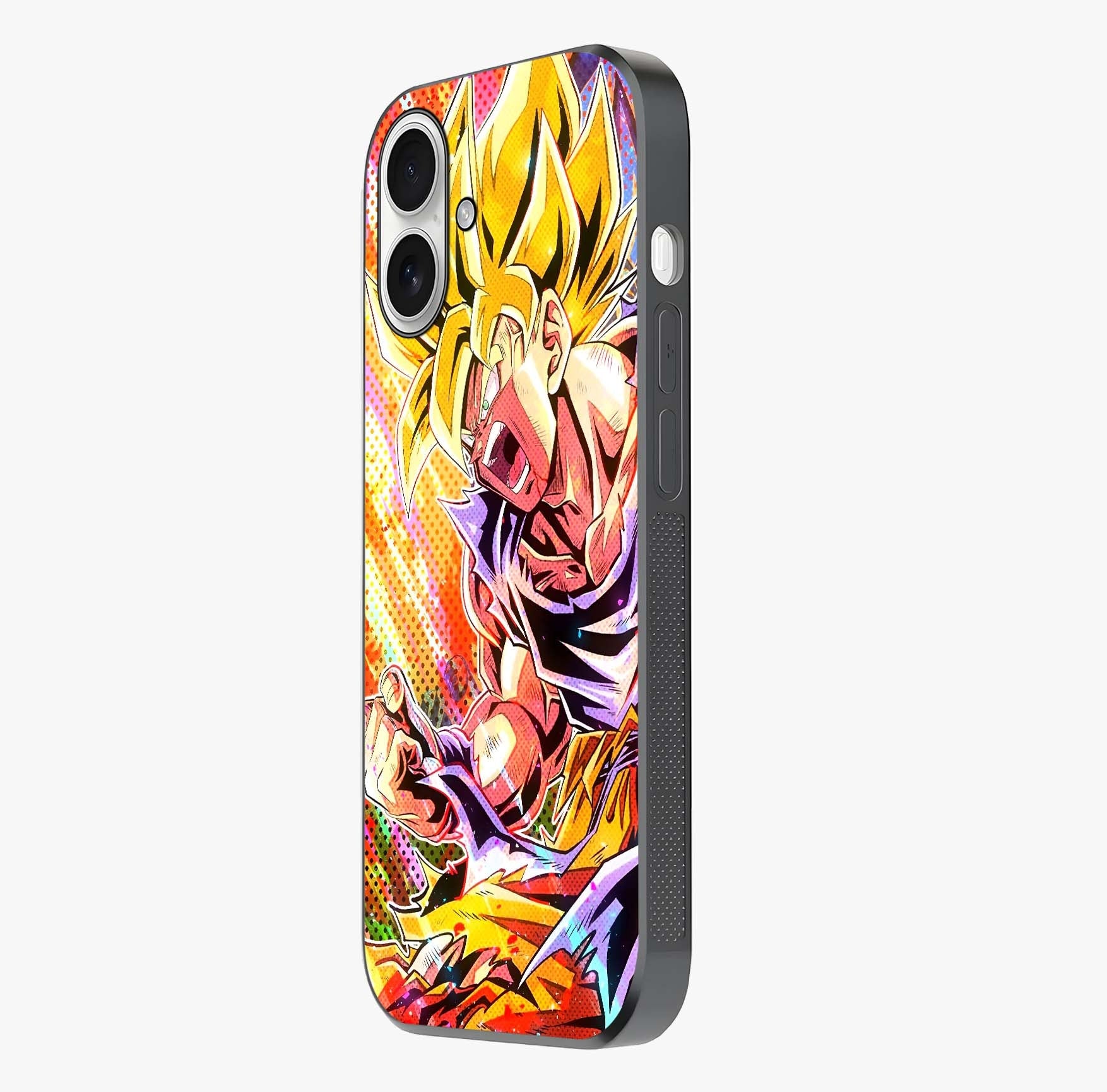Firing Goku Glass Case photographed in natural light showing reflective finish and design depth.