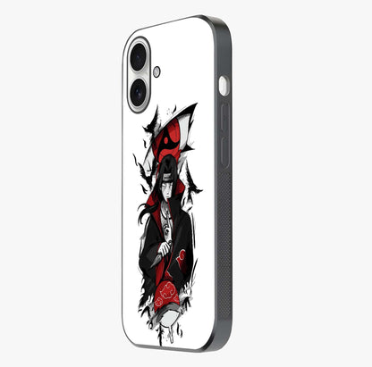 Itachi Limited Edition Naruto Anime Glass Case photographed in natural light showing reflective finish and design depth.
