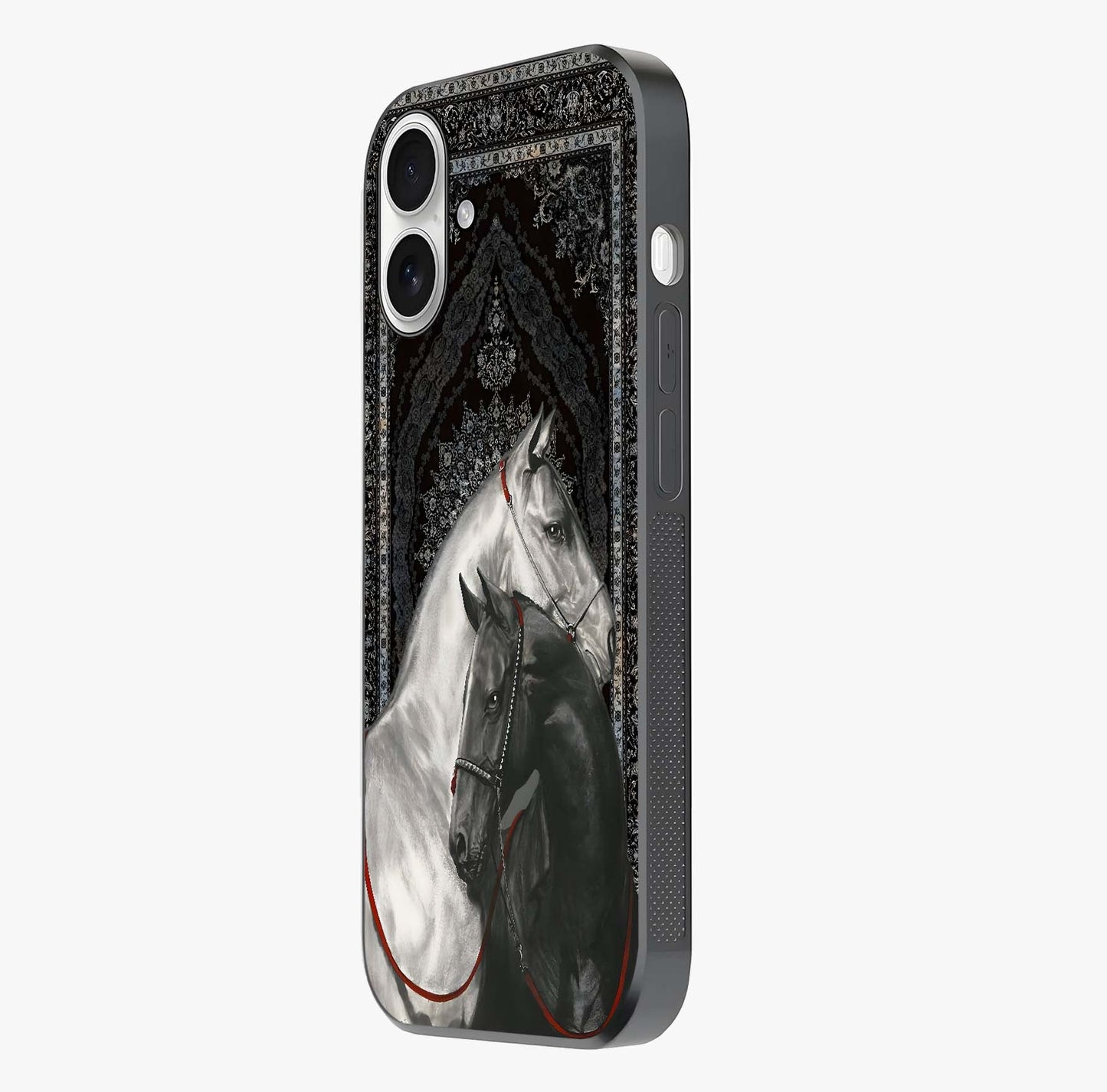 Majestic Ride Legacy Glass Case photographed in natural light showing reflective finish and design depth.