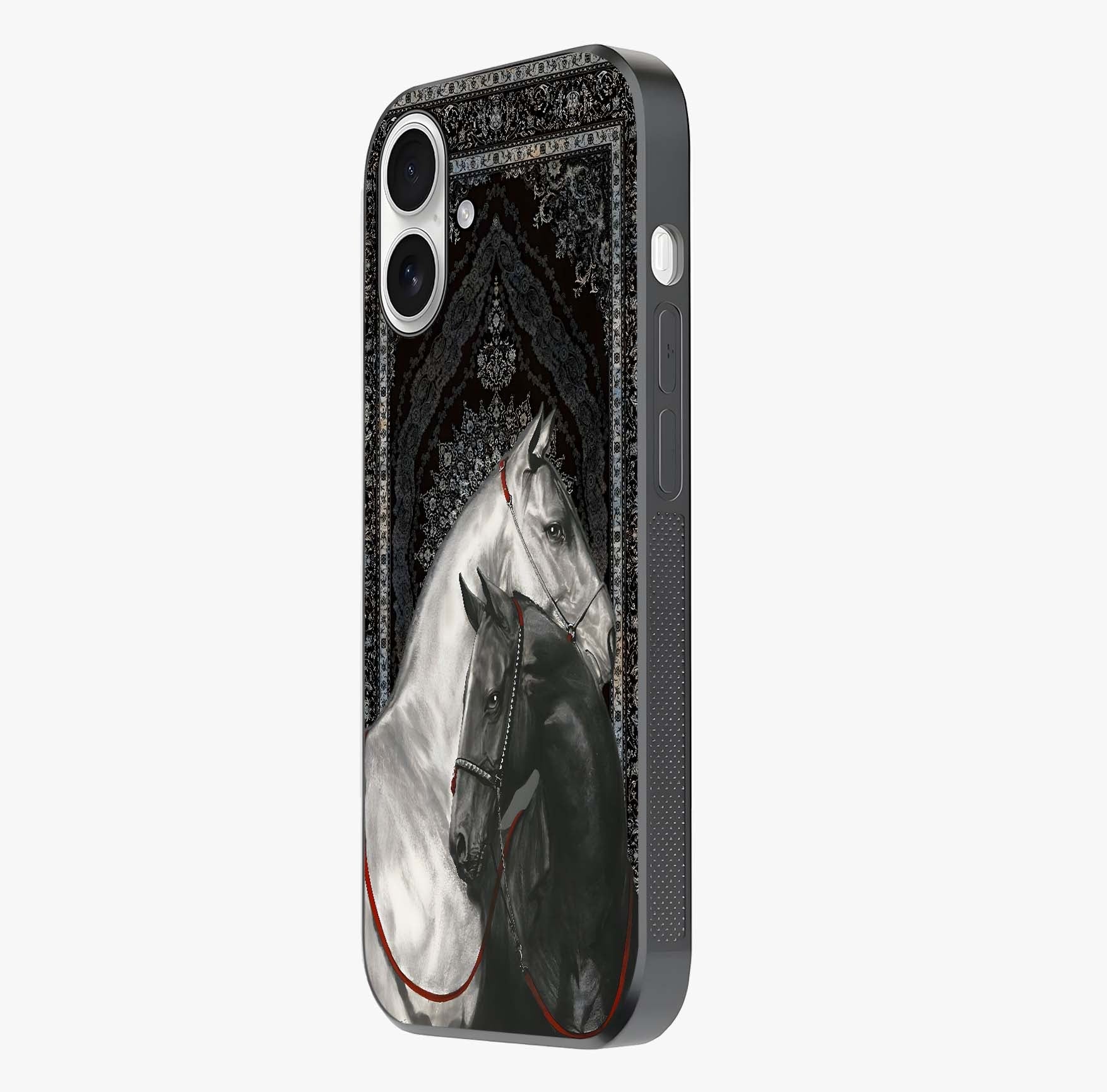 Majestic Ride Legacy Glass Case photographed in natural light showing reflective finish and design depth.