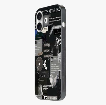 Midnight Love Echo Glass Case photographed in natural light showing reflective finish and design depth.