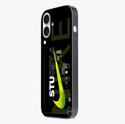 Neon Street Edition Glass Case photographed in natural light showing reflective finish and design depth.