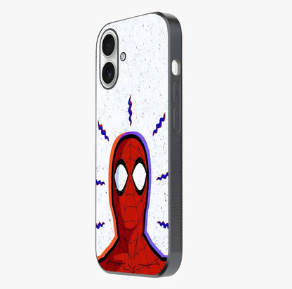 Omg Spiderman Glass Case photographed in natural light showing reflective finish and design depth.