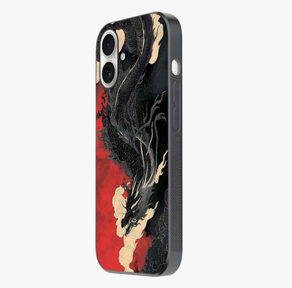 Shadow Dragon Fury Glass Case photographed in natural light showing reflective finish and design depth.