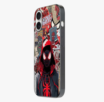 Spider Collage Street Glass Case photographed in natural light showing reflective finish and design depth.