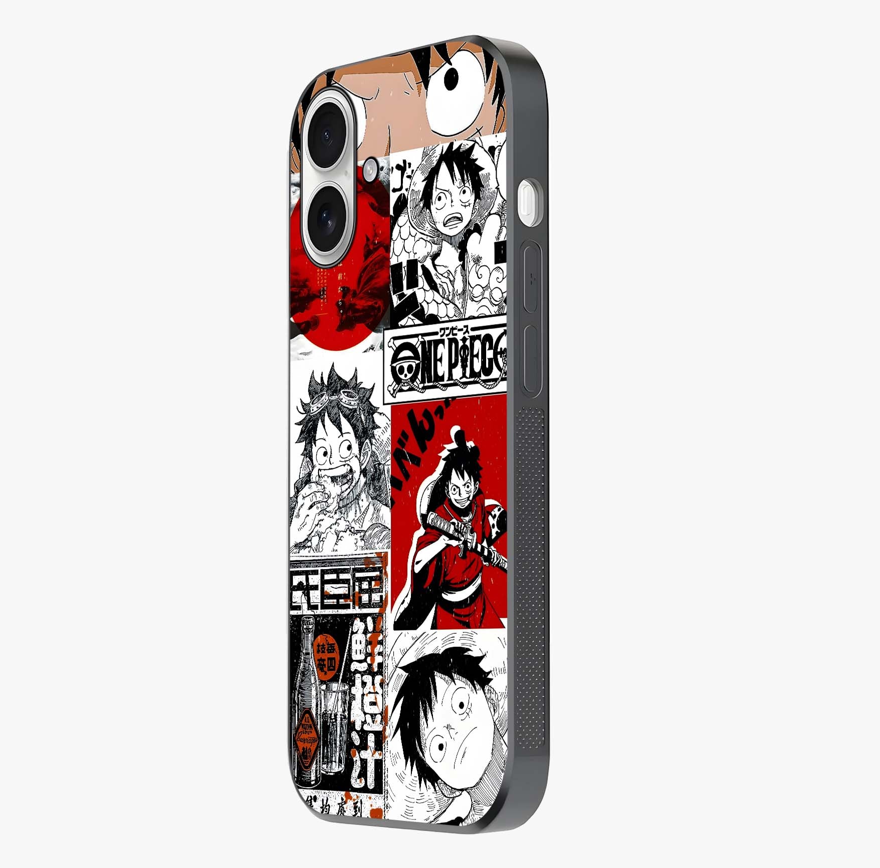 Strawhat Chaos Panels Glass Case photographed in natural light showing reflective finish and design depth.