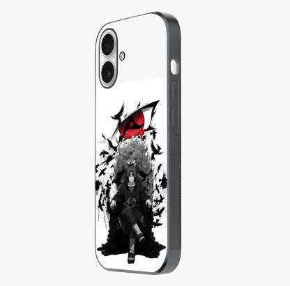 Uchiha Shadow Throne Glass Case photographed in natural light showing reflective finish and design depth.