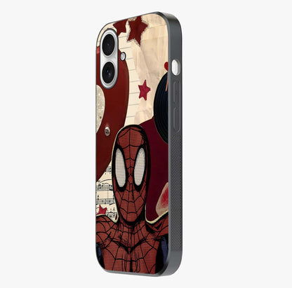 Web Warrior Vibes Glass Case photographed in natural light showing reflective finish and design depth.