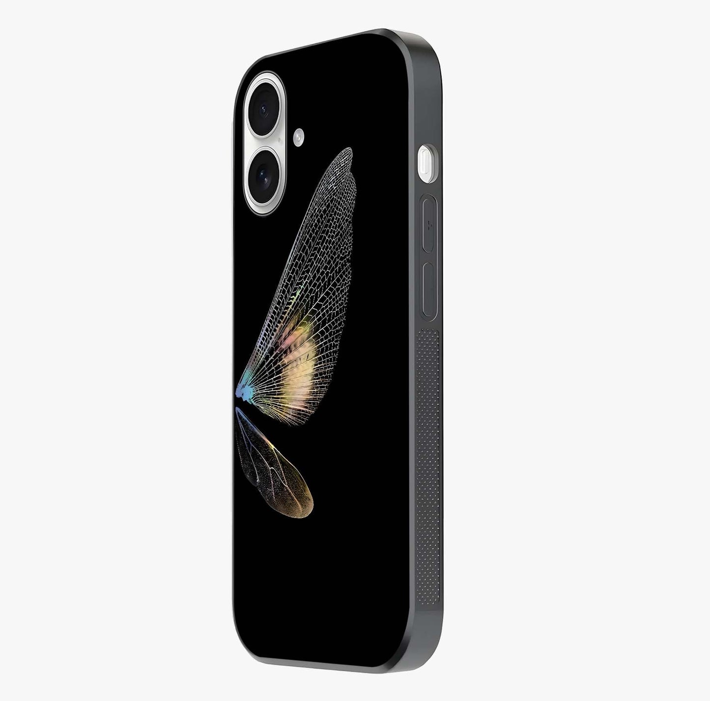 Whispers Of Wings Glass Case photographed in natural light showing reflective finish and design depth.