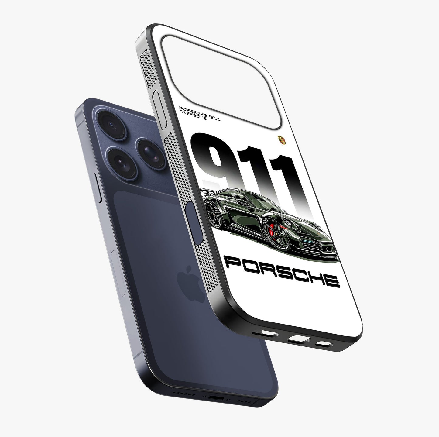 911 Turbo Dominance Glass Case laid diagonally highlighting side profile, edges and glossy glass shine.