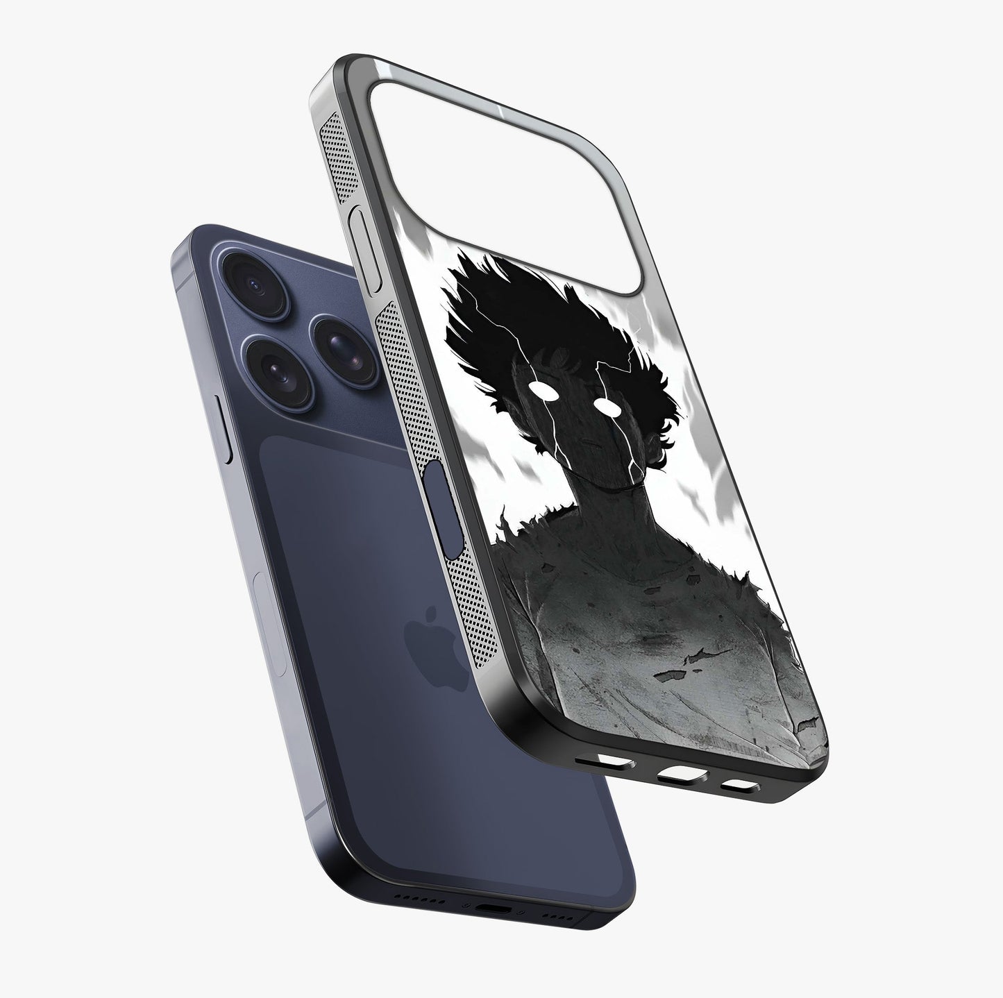 Awakened Inner Rage Glass Case laid diagonally highlighting side profile, edges and glossy glass shine.