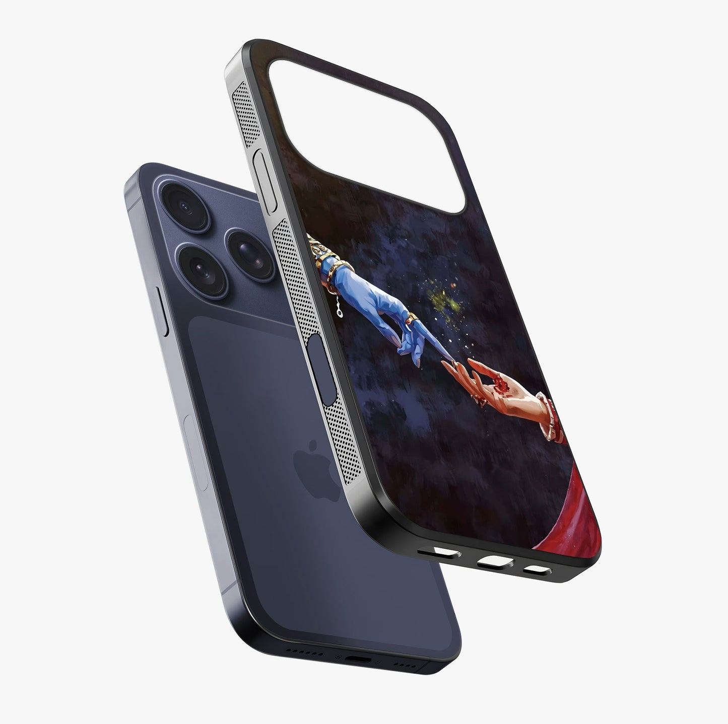 Divine Touch Eternal Glass Case laid diagonally highlighting side profile, edges and glossy glass shine.