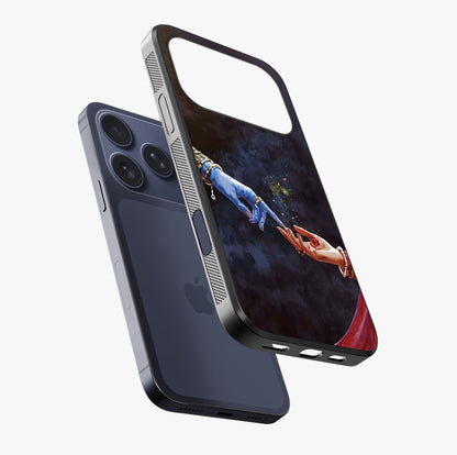 Divine Touch Eternal Glass Case laid diagonally highlighting side profile, edges and glossy glass shine.