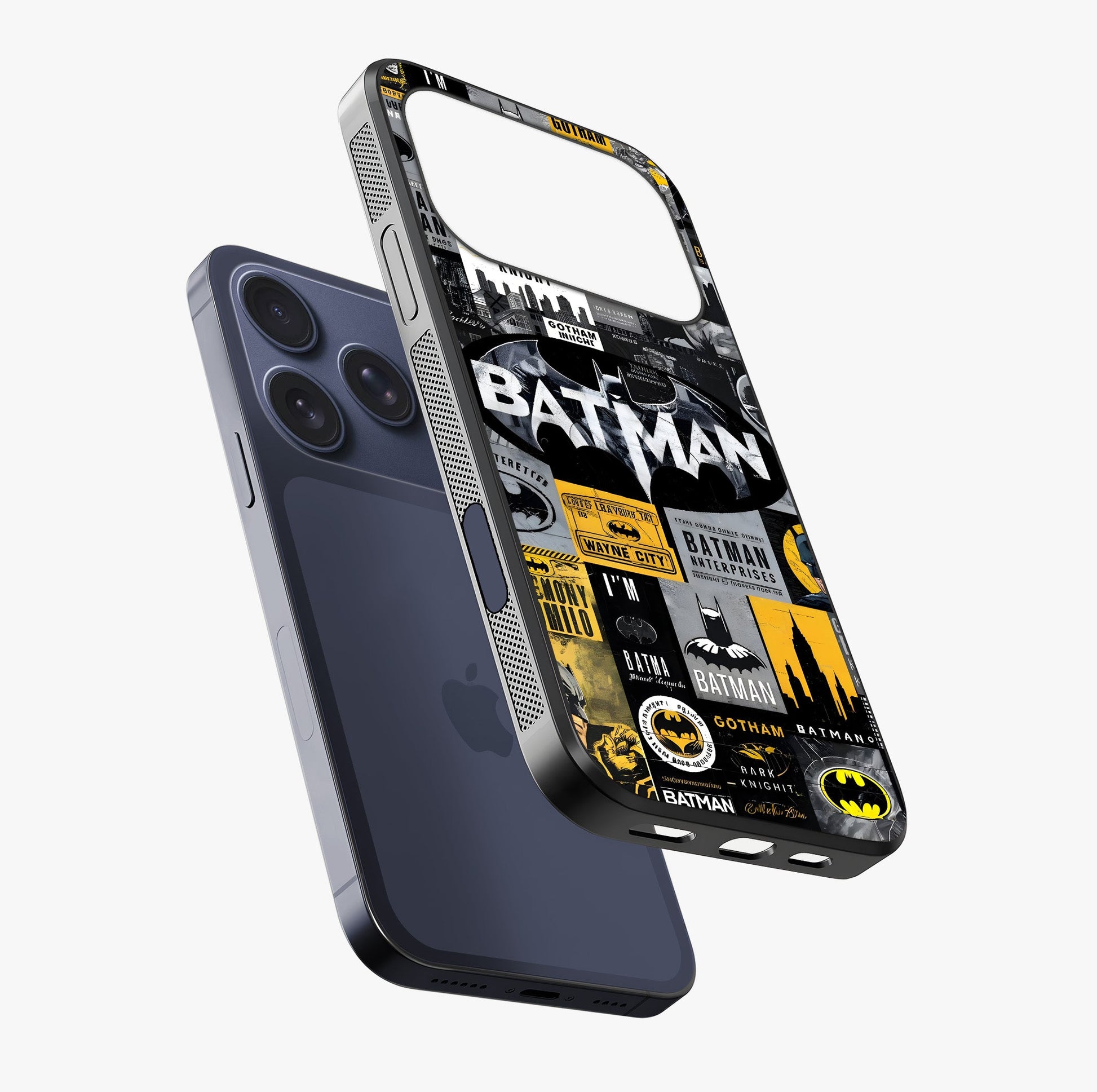 Knight Gotham Rise Glass Case laid diagonally highlighting side profile, edges and glossy glass shine.