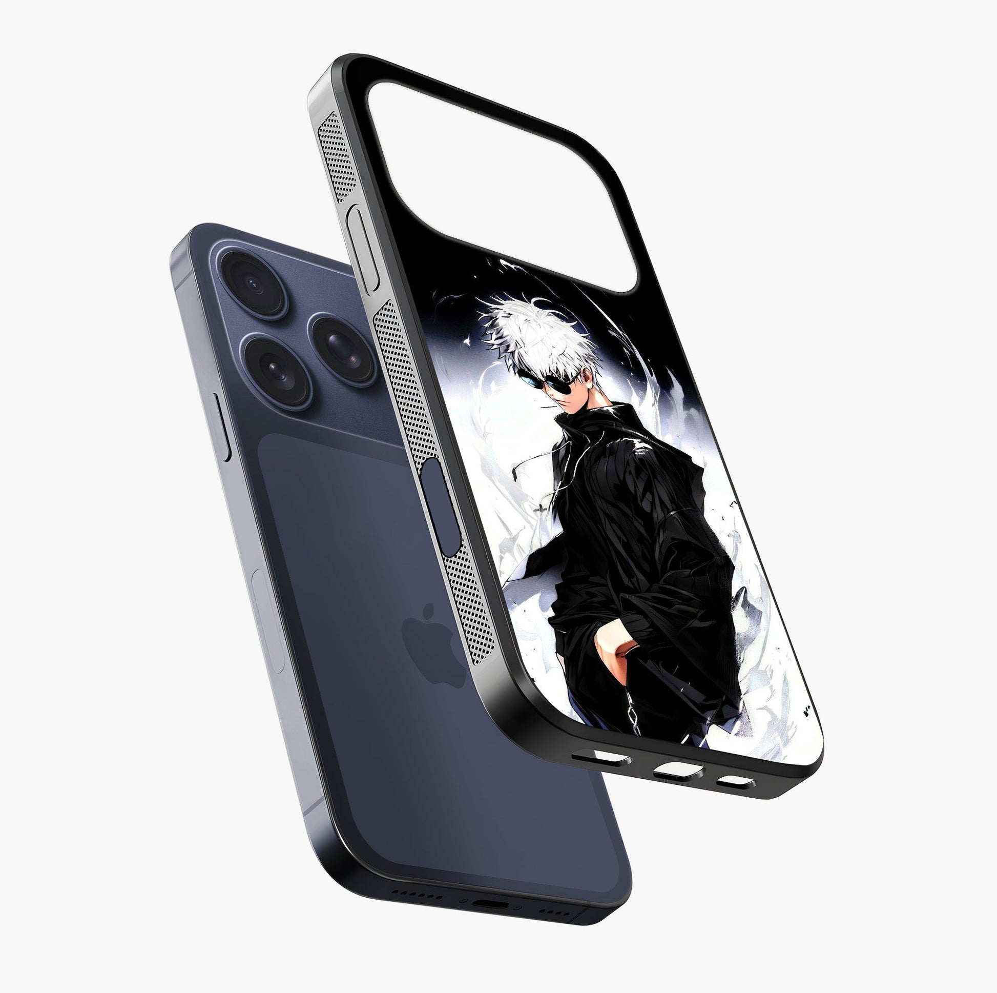Limitless Shadow King Glass Case laid diagonally highlighting side profile, edges and glossy glass shine.