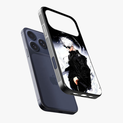 Limitless Shadow King Glass Case laid diagonally highlighting side profile, edges and glossy glass shine.