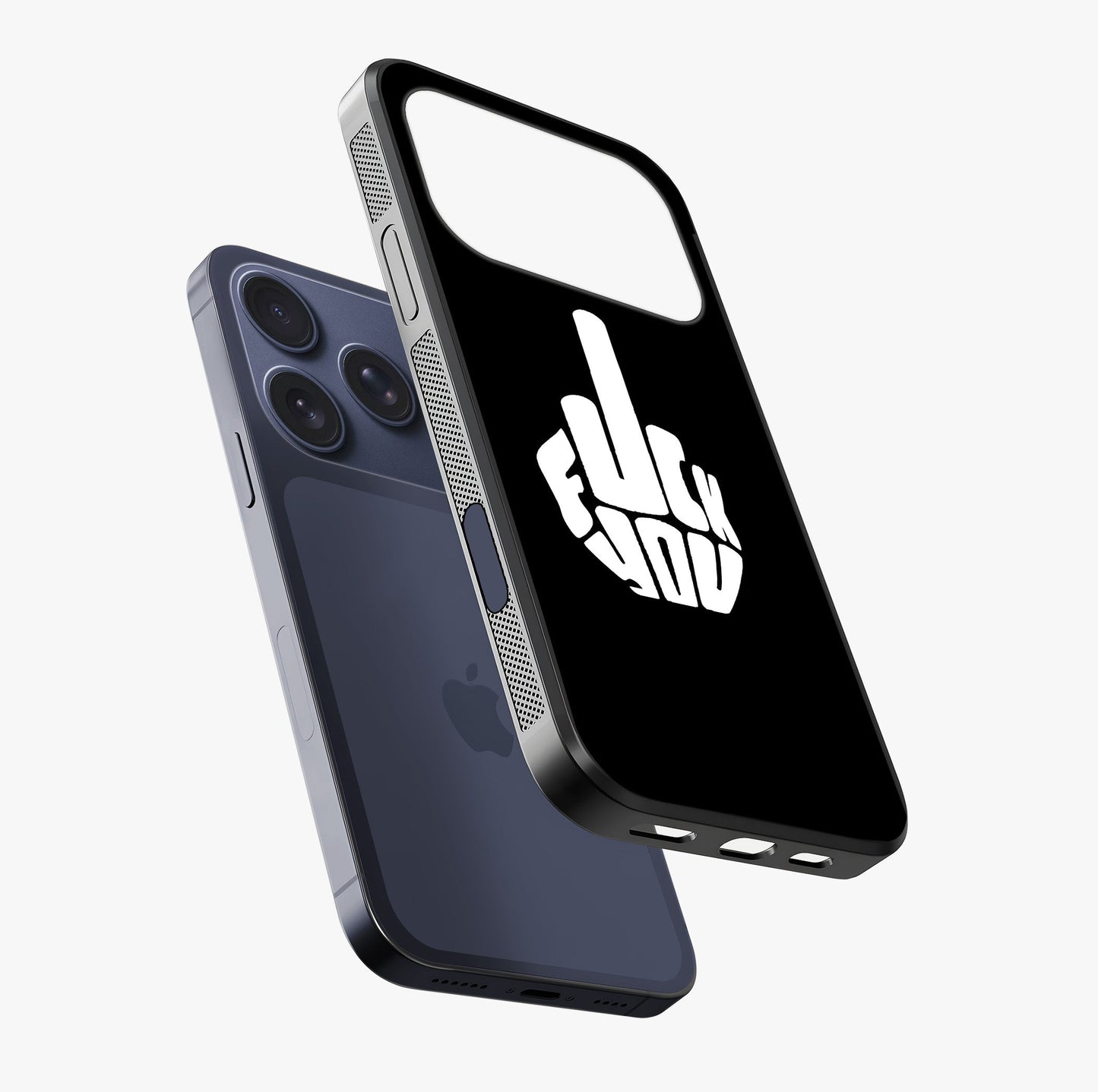 Rebel Mode On Glass Case laid diagonally highlighting side profile, edges and glossy glass shine.