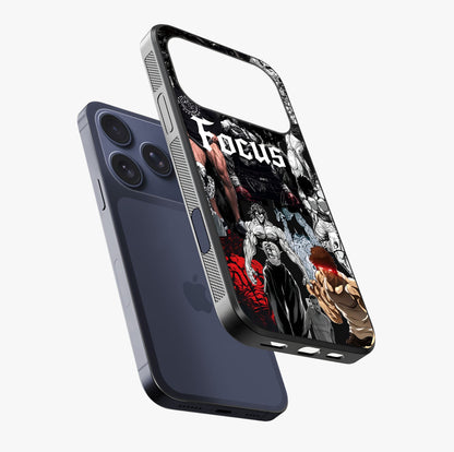 Relentless Power Focus Glass Case laid diagonally highlighting side profile, edges and glossy glass shine.