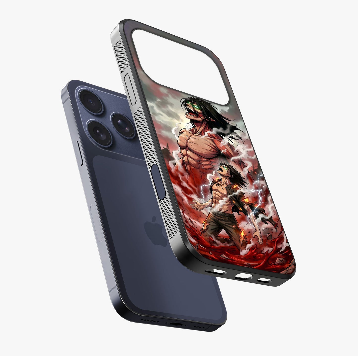 Titan Awakening Fury Glass Case laid diagonally highlighting side profile, edges and glossy glass shine.