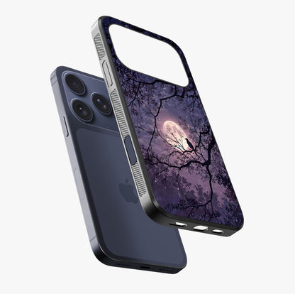 Whispering Moon Silence Glass Case laid diagonally highlighting side profile, edges and glossy glass shine.