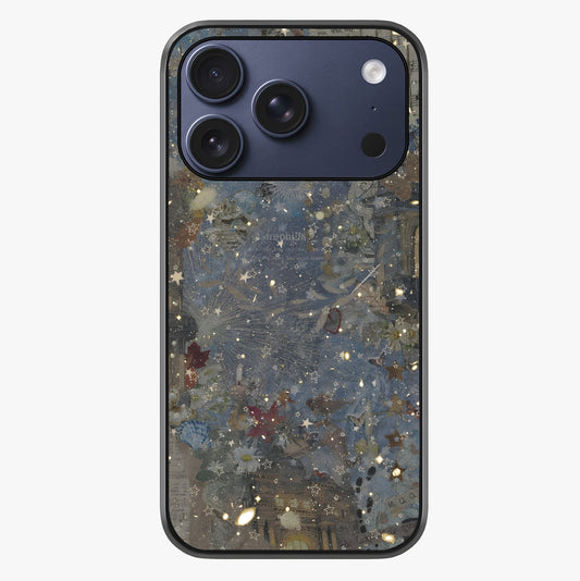 Aesthetic Astrolophia Glass Case showing full back design in clean flat view with glossy glass finish.