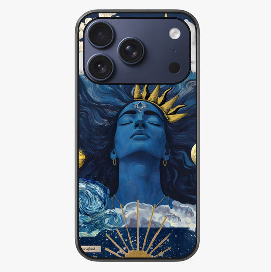 Aesthetic Lord Shiva Glass Case showing full back design in clean flat view with glossy glass finish.