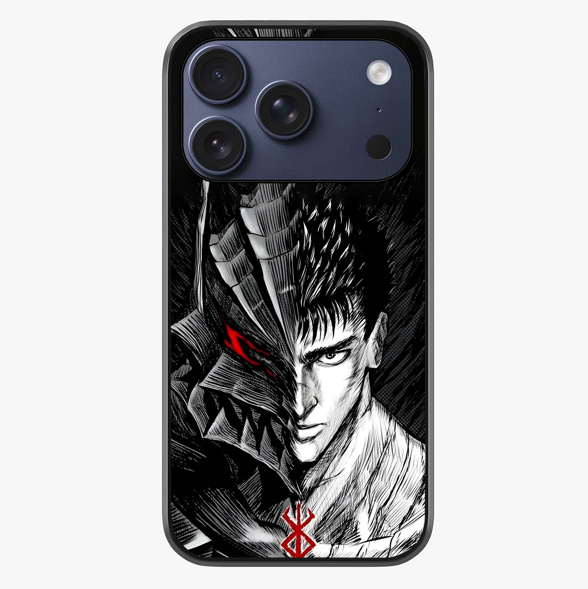 Berserker Blood Oath Glass Case showing full back design in clean flat view with glossy glass finish.