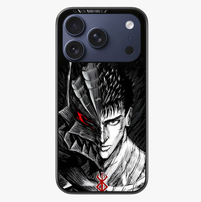 Berserker Blood Oath Glass Case showing full back design in clean flat view with glossy glass finish.