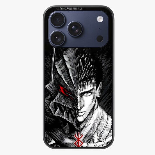 Berserker Blood Oath Glass Case showing full back design in clean flat view with glossy glass finish.