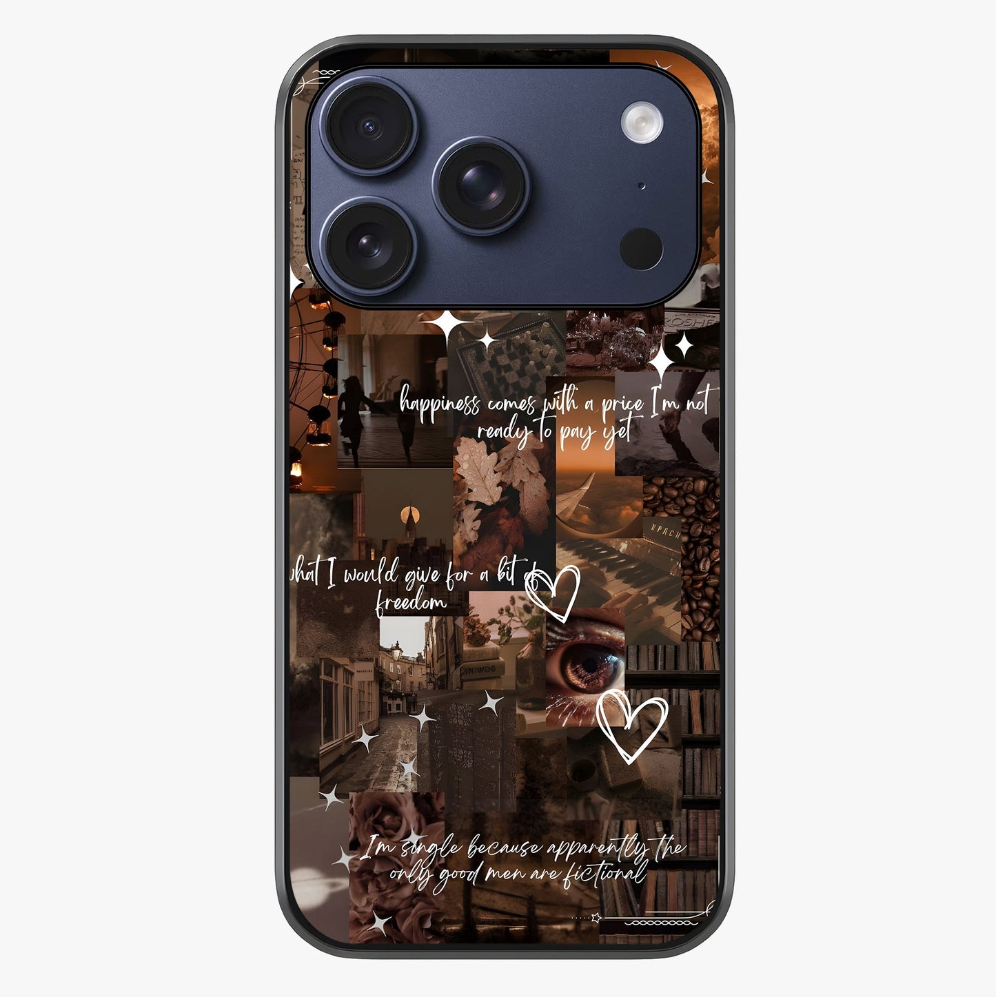 Bittersweet Aesthetic Chaos Glass Case showing full back design in clean flat view with glossy glass finish.