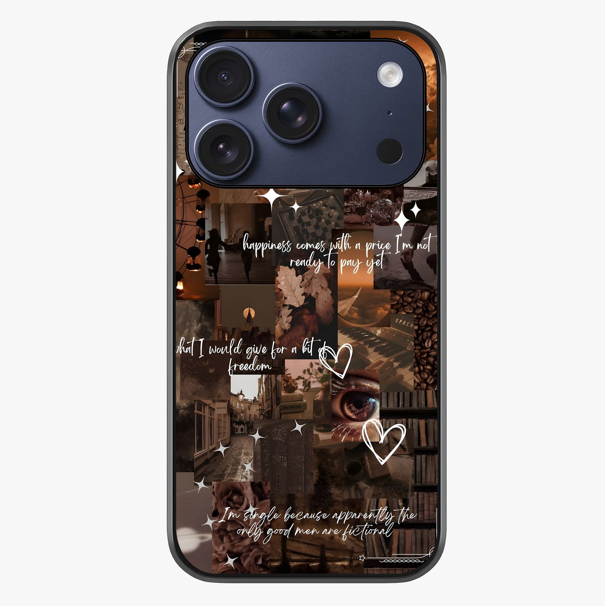 Bittersweet Aesthetic Chaos Glass Case showing full back design in clean flat view with glossy glass finish.