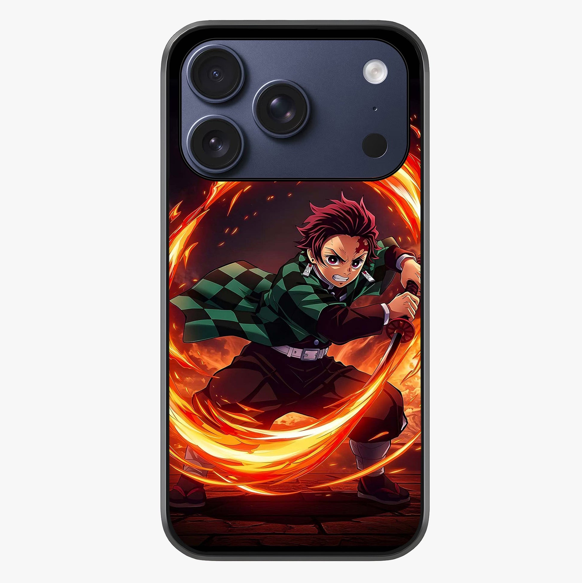 Blazing Sword Resolve Glass Case showing full back design in clean flat view with glossy glass finish.