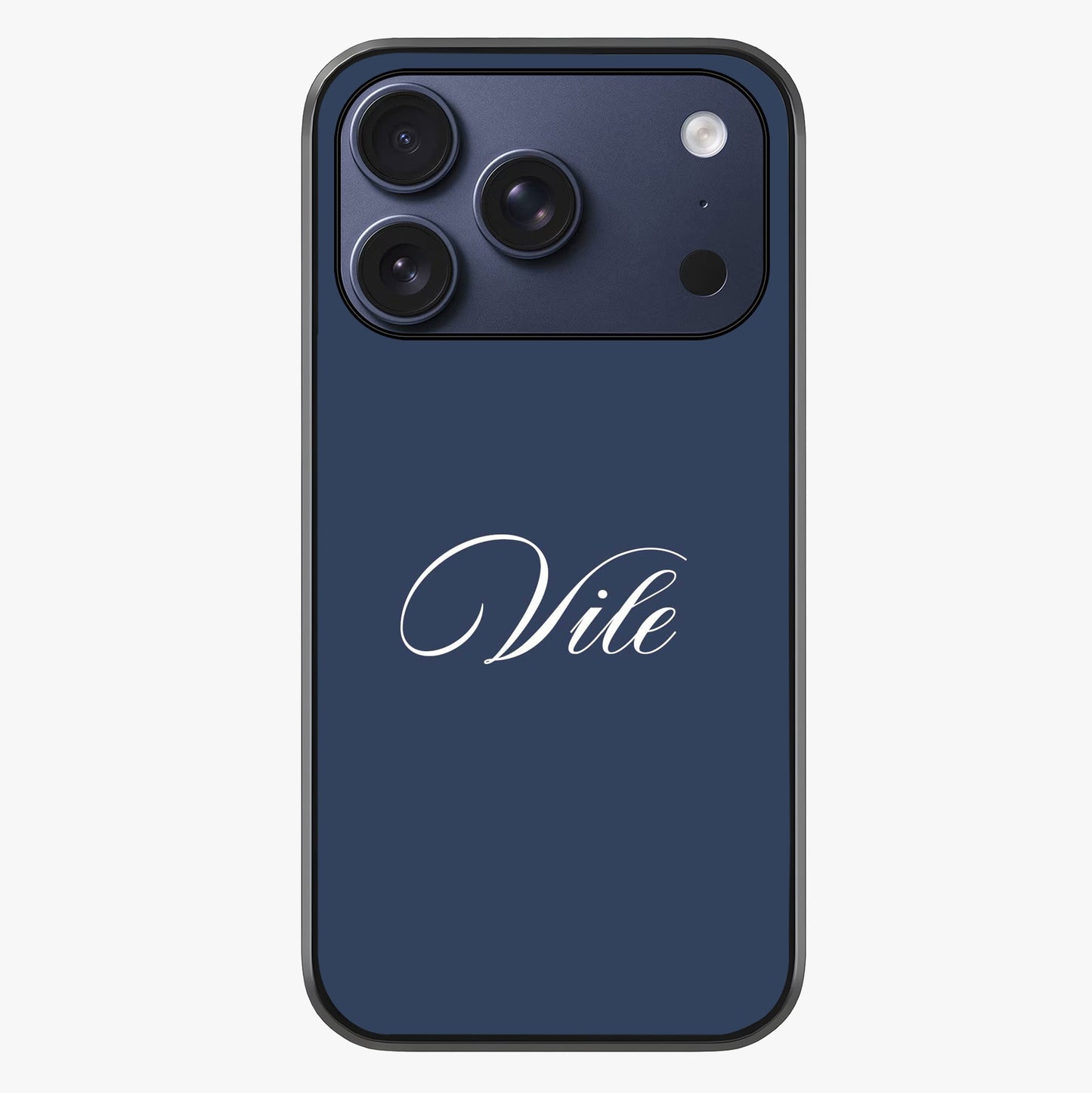 Blue Background Personalized Custom Name Glass Case showing full back design in clean flat view with glossy glass finish.