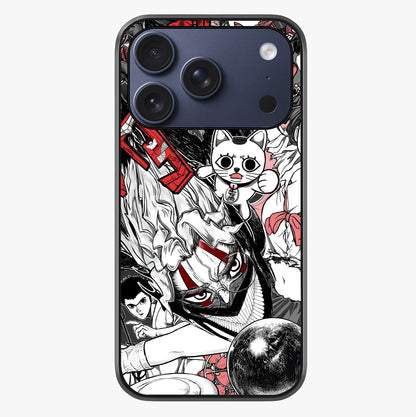 Crimson Chaos Panel Glass Case showing full back design in clean flat view with glossy glass finish.