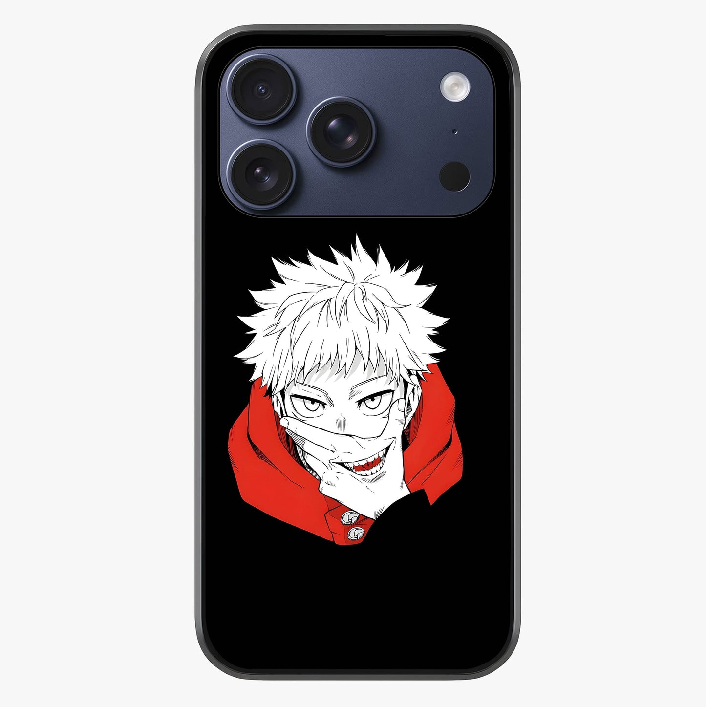 rimson Chaos Smile Glass Case showing full back design in clean flat view with glossy glass finish.