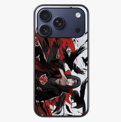 Crimson Crow Illusion Glass Case showing full back design in clean flat view with glossy glass finish.