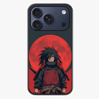 Crimson Moon Warlord Glass Case showing full back design in clean flat view with glossy glass finish.
