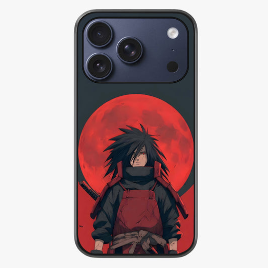Crimson Moon Warlord Glass Case showing full back design in clean flat view with glossy glass finish.