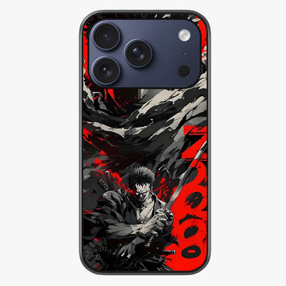 Demon Sword Resolve Glass Case showing full back design in clean flat view with glossy glass finish.