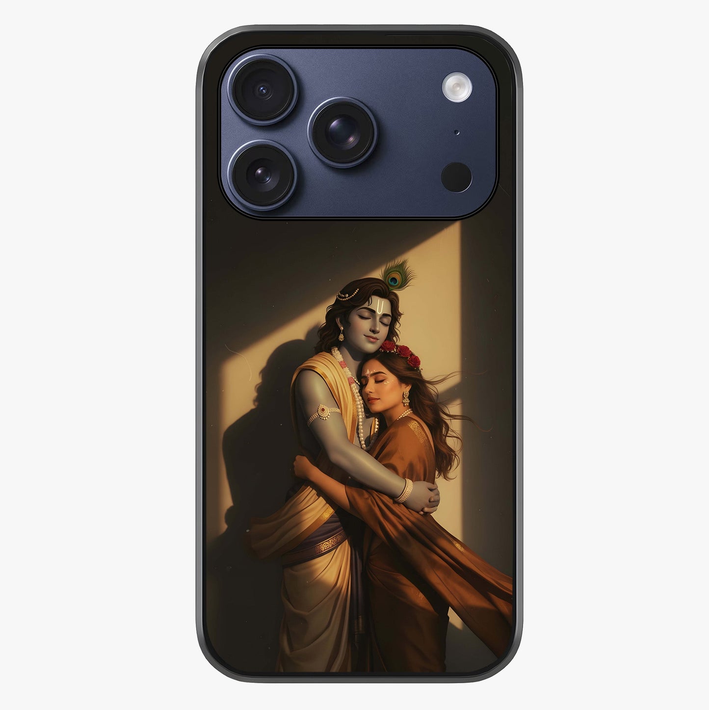 Divine Eternal Love Glass Case showing full back design in clean flat view with glossy glass finish.