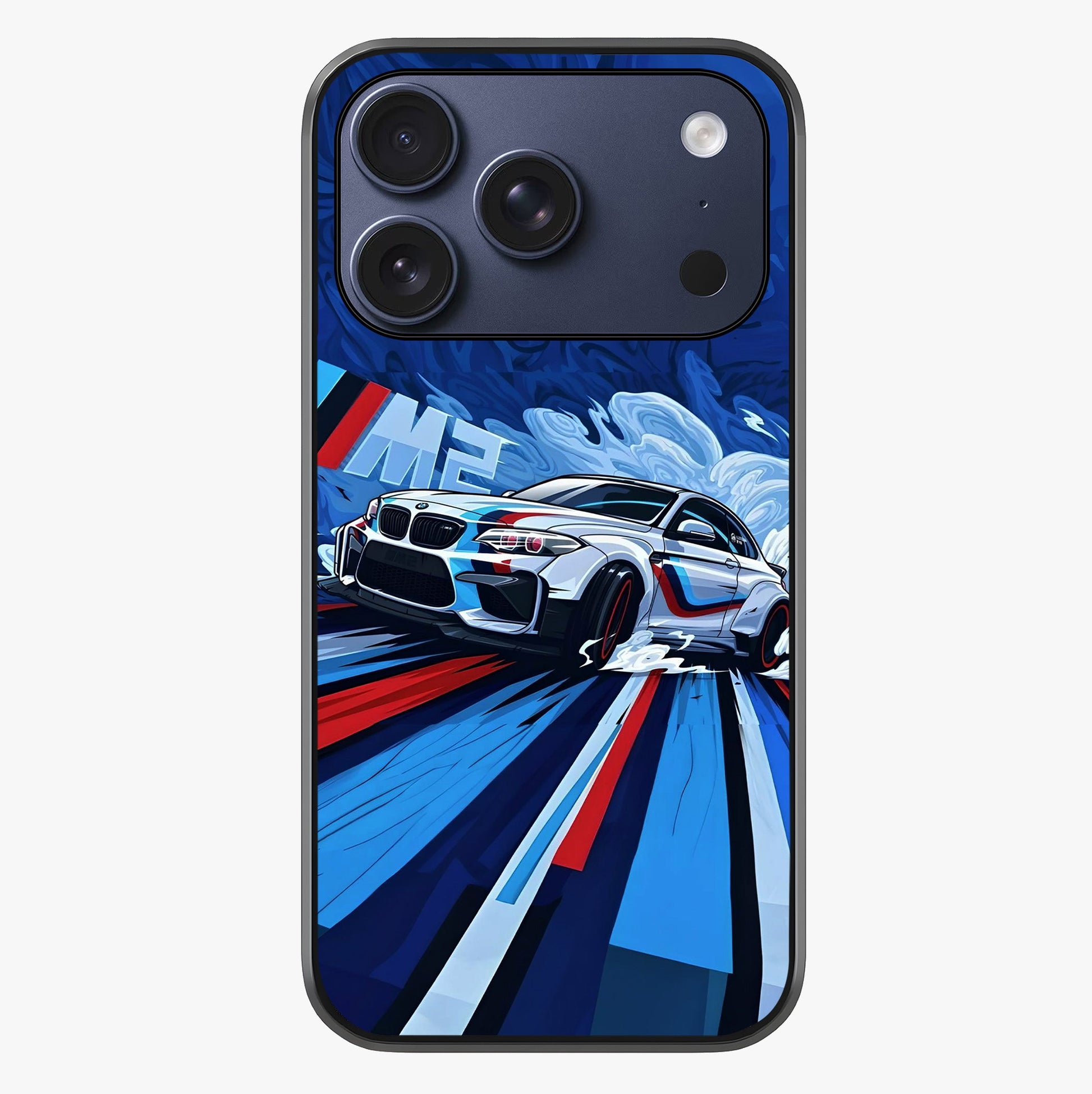 Drift Power Rush Glass Case showing full back design in clean flat view with glossy glass finish.