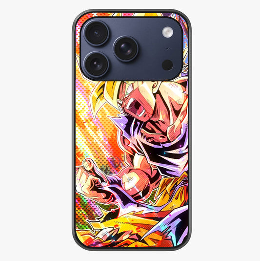 Firing Goku Glass Case showing full back design in clean flat view with glossy glass finish.