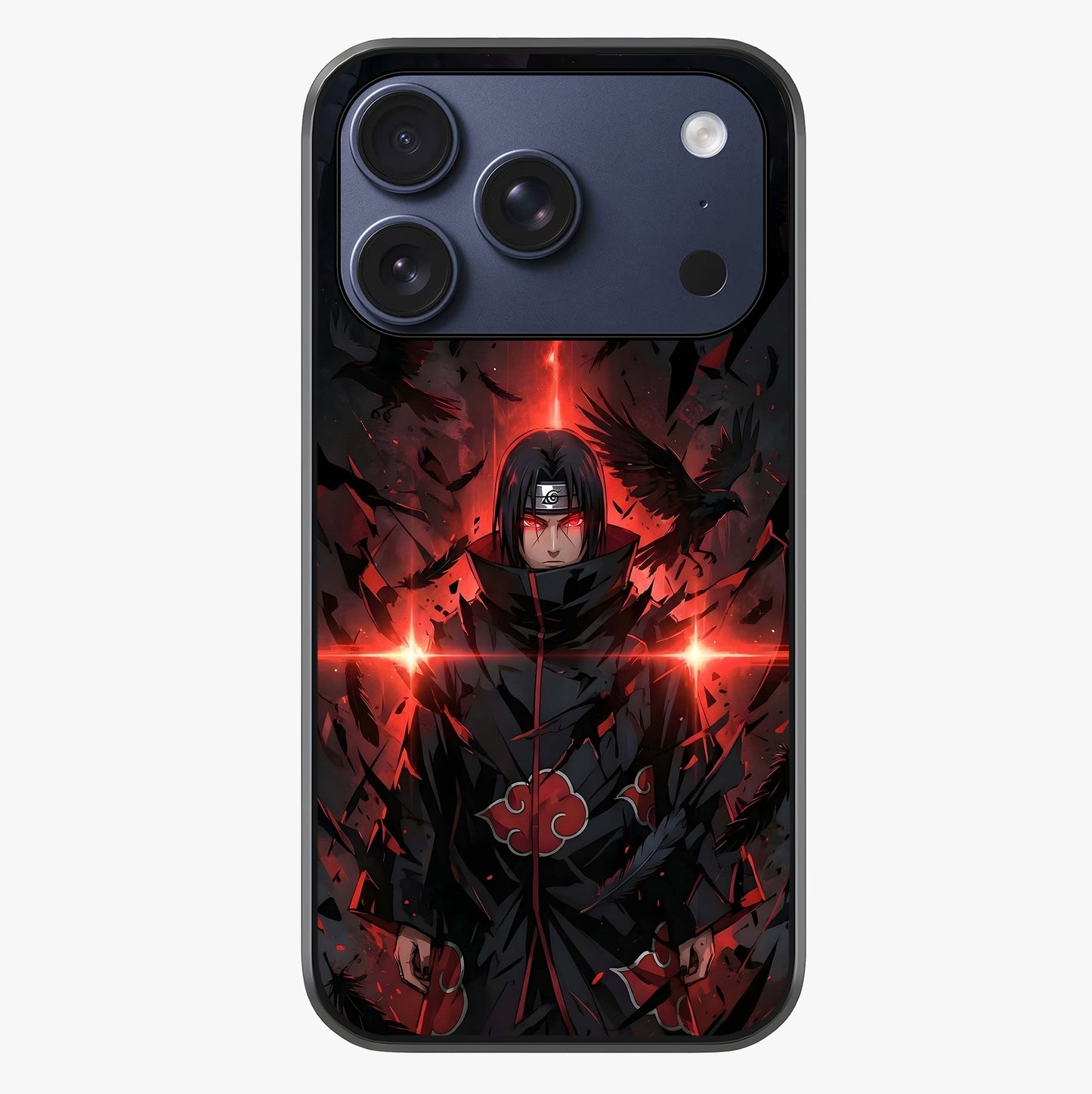 Focused Blade Discipline Glass Case showing full back design in clean flat view with glossy glass finish.
